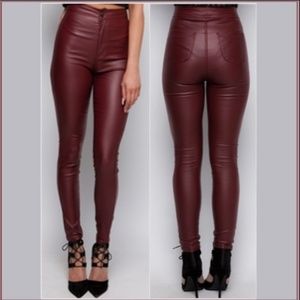 Sold JC Penney Faux leather back pocket leggings